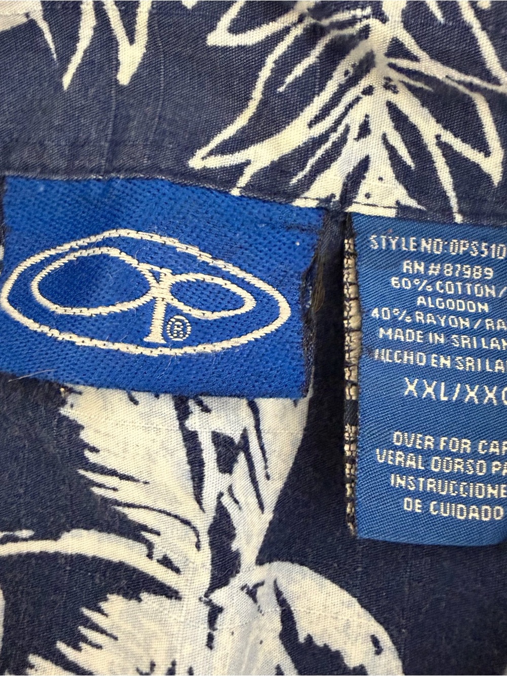 VTG OP Ocean Pacific Blue Hawaiian Button Down Short Sleeve Men’s Shirt Size XXL - Picture 2 of 13